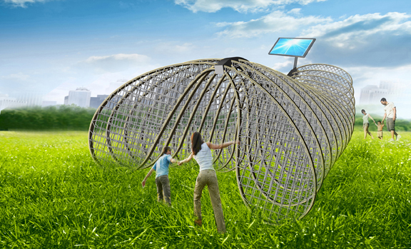 Oyster Gill Render With Solar Panel in Field