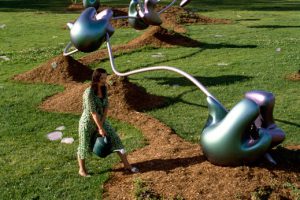 Waltz of the Polypeptides sculpture on the Cold Spring Harbor Laboratory Campus in Long Island, NY.